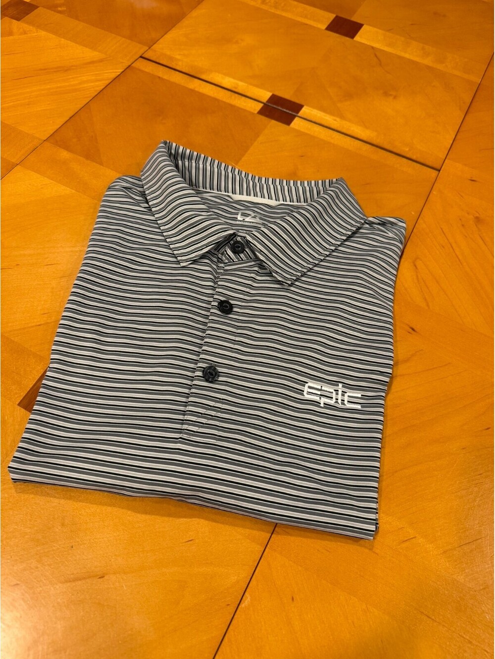 Cutter& Buck CB DryTec 50+ Polo Shirt Men's XL Gray Striped Golf Performance STC